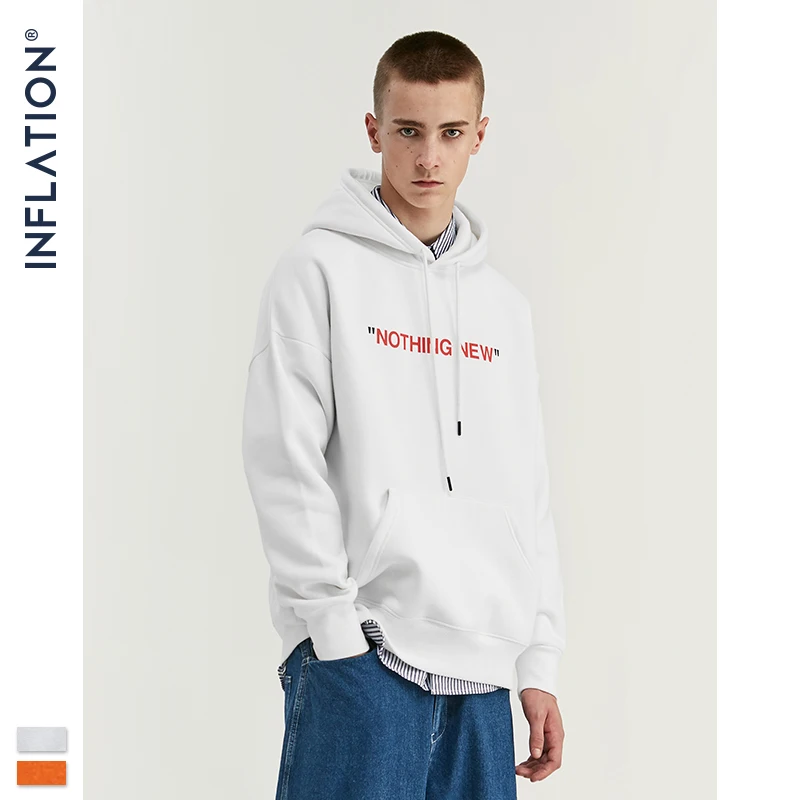 INFLATION Men Letter Print Fleece Hoodie 2020 FW Casual Unisex Loose Fit Hoodie Streetwear Men Cotton Warm Hip Hop Hoodie 529W17 INFLATION Men Letter Print Fleece Hoodie 2020 FW Casual Unisex Loose Fit Hoodie Streetwear Men Cotton Warm Hip Hop Hoodie 529W17