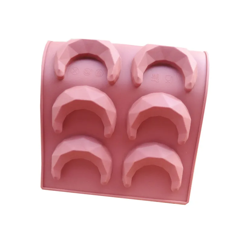 3D Diamond Moon Shape Mini Mousse Cake Silicone Mold Dessert Eid Mubarak Ramadan baking cake mold Mousse Mold cake tools5