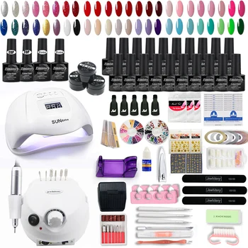 

120W Nail lamp Nail Set 20 Kind Nail Polish Kit Nail Builder Gel 35000RPM Nail drill Machine Nail Tool Acrylic Nail Kit