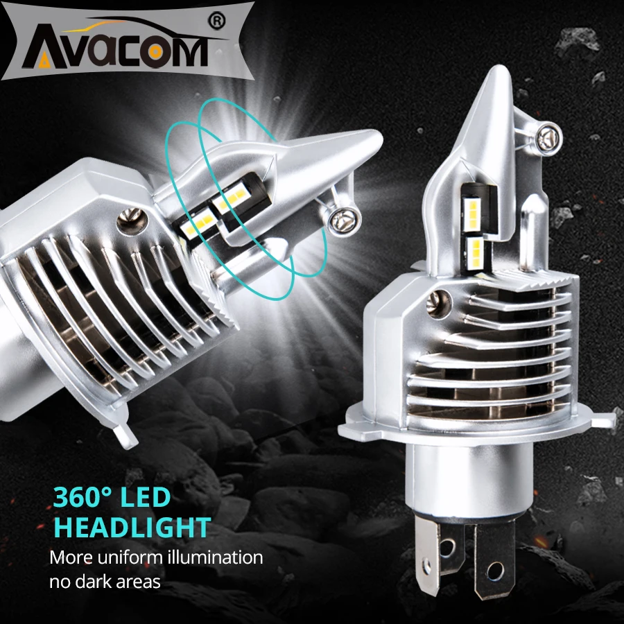 Светодиодные лампы Avacom H4 для автомобильных/мотоциклетных фар Foco 12 В/24 В 6500K супер