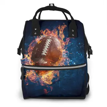 

Mummy Bag American Fire Football Nappy Backpack Large Capacity Stroller Bag Mom Baby Multi-function Waterproof Diaper Bag