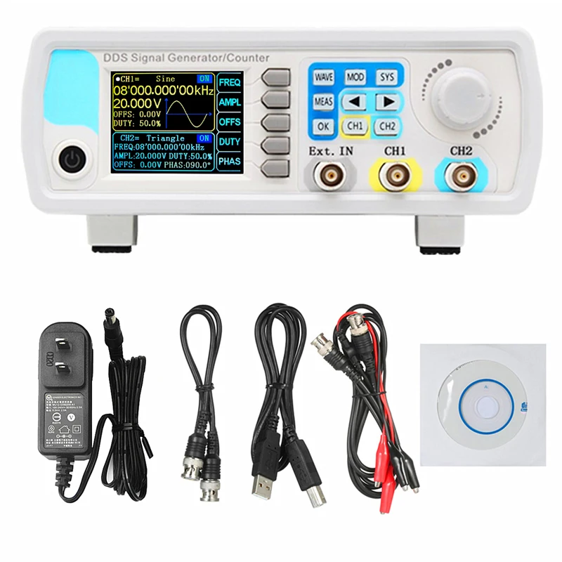 

60MHz 2 Channel DDS Arbitrary Waveform Function Pulse Signal Generator Frequency Meter JDS6600 --M25