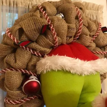 

How The Grinch Stole Christmas Burlap Wreath Christmas Garland Decorations Super Cute and Lovely Great Gifts for Friends FPing