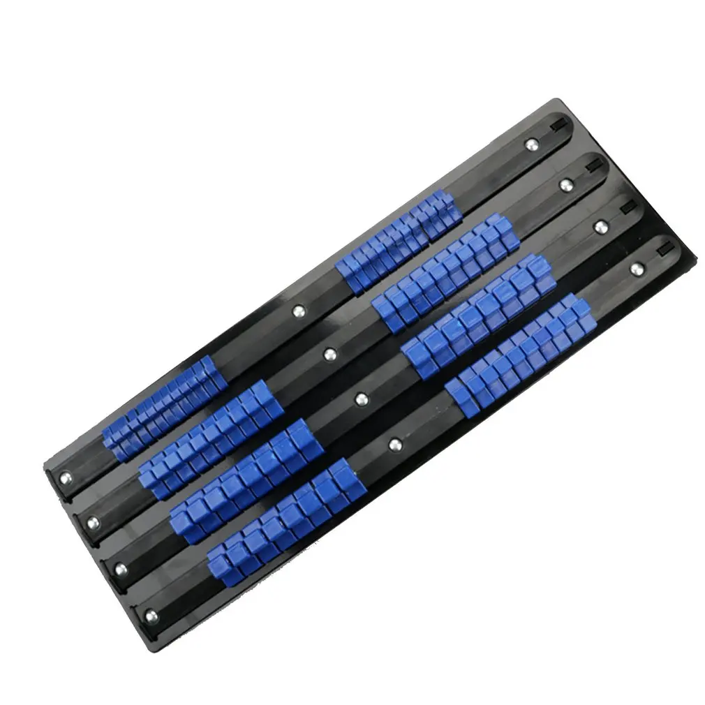 

80Pcs Industrial ABS Socket Wrench Mountable Socket Storage Rail Rack Holder Organize Sliding 1/4" 3/8" 1/2" Finishing Tool