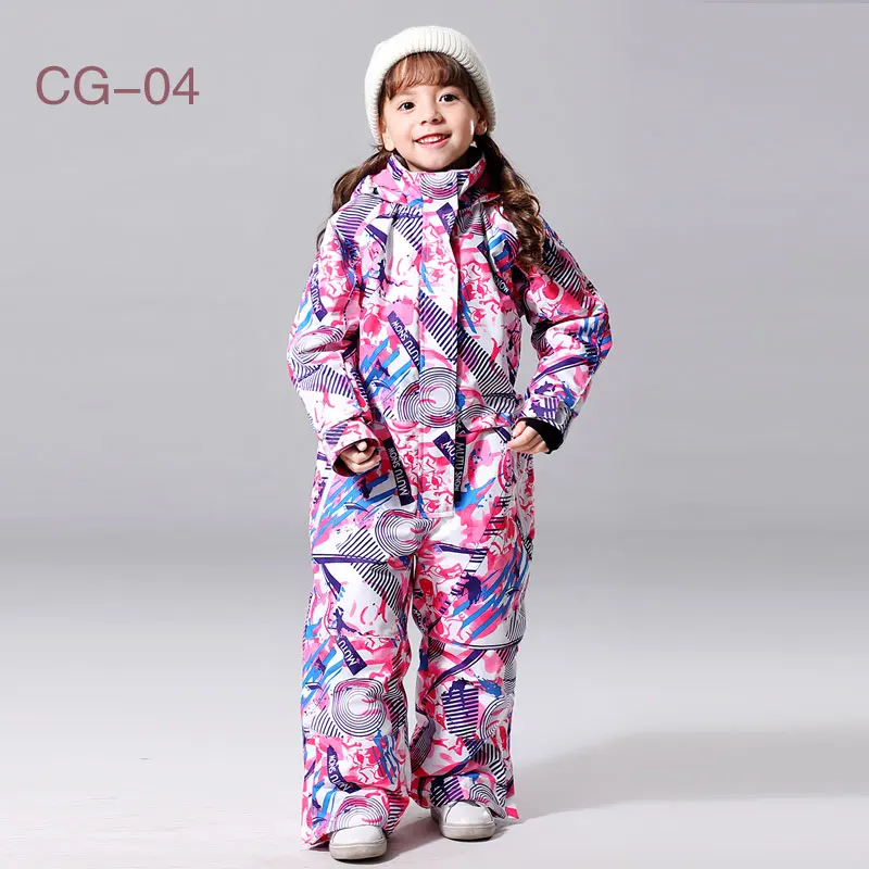 Winter-30 temperature Kids Ski Suit Children Brands Waterproof Warm Girls Snow Jacket Skiing And Snowboarding Jacket Child - Цвет: CG-04  FSHY