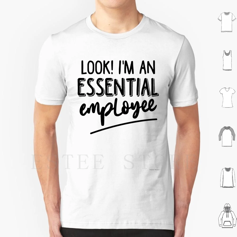 

Мужская хлопковая футболка с надписью Look I An Essential для работника 6Xl