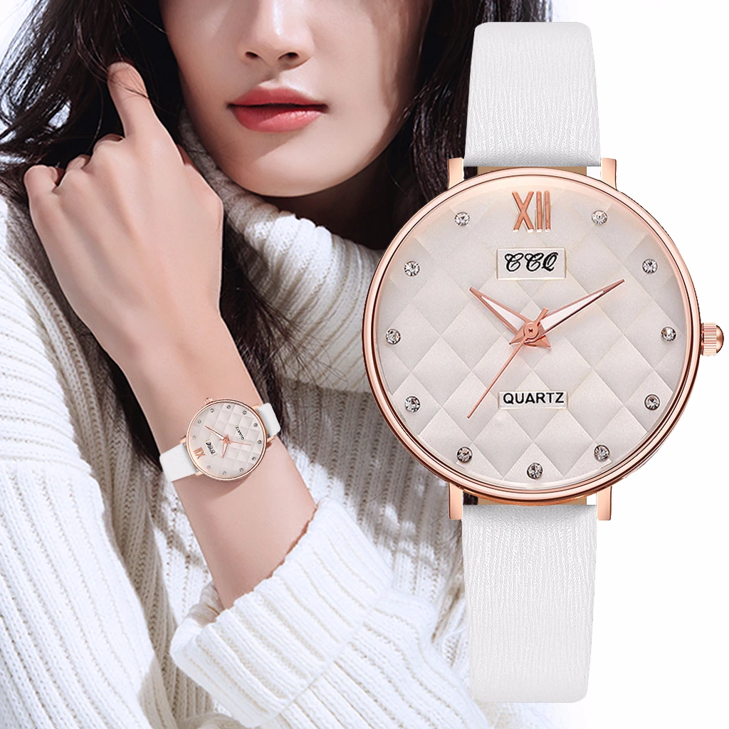 

Relogio Ladies Watch Bracelet Watch Woman Clock Female Time Rhinestone Quartz Leather Band Fashion Casual Luminous CCG Brand
