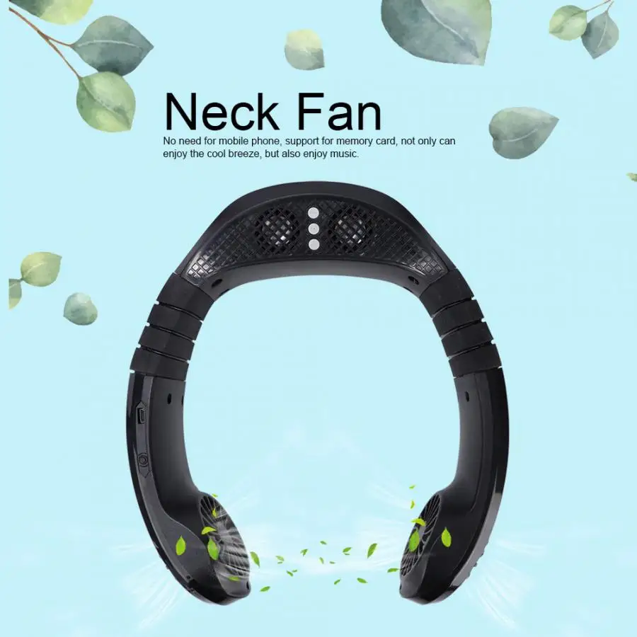 Кондиционер usb зарядка Bluetooth Портативный Спорт Hands-free Шея подвесной музыкальный звук вентилятор кондиционер для дома