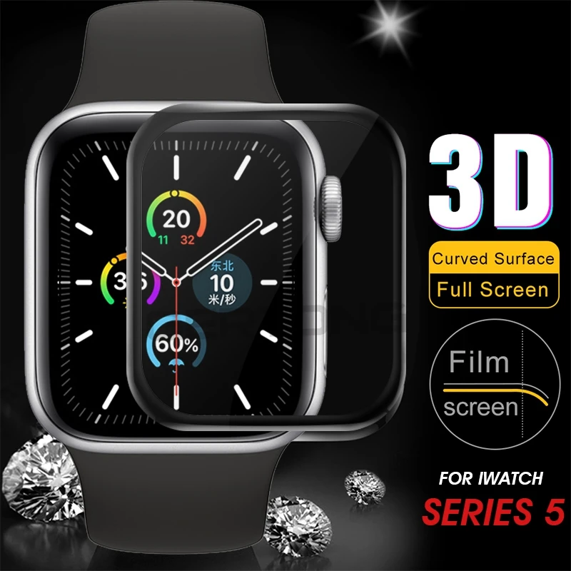 3D закаленное стекло для Apple Watch Series 5 защита экрана Защитная пленка iwatch 44 мм 40