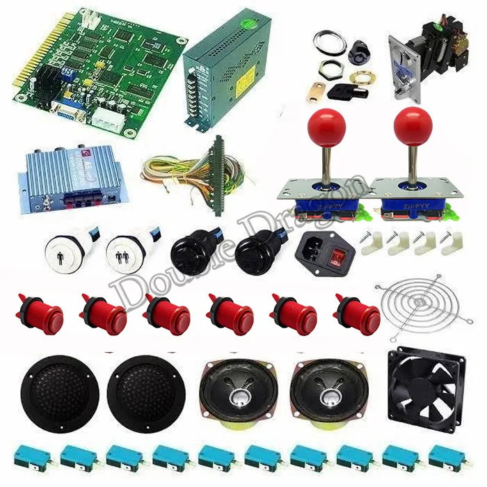 Аркадный полный комплект 2 игрока DIY классическая JAMMA 60 в 1 игра с блоком питания, динамиком, zippy джойстик, кнопка, жгут jamma