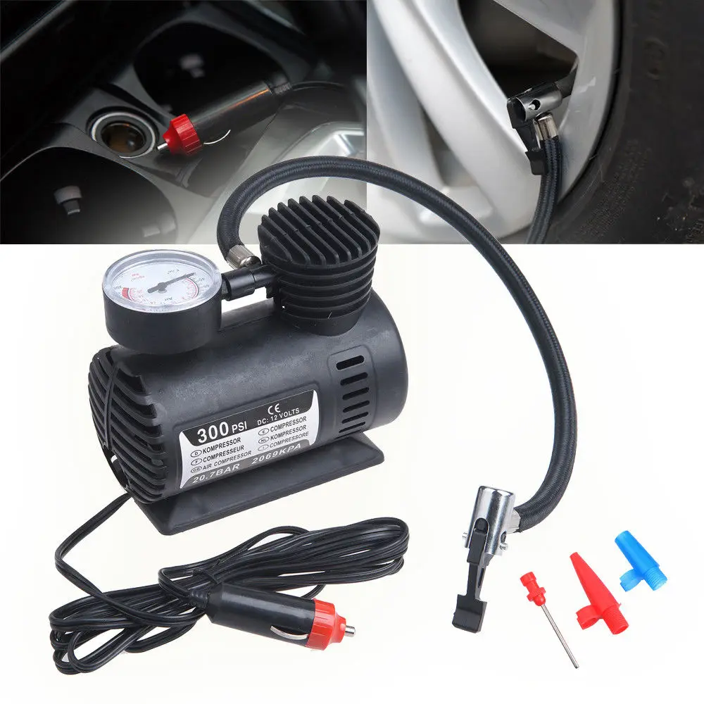 MINI PORTABLE 12V CAR ELECTRIC AIR COMPRESSOR FOR PUMP BIKE TYRE INFLATOR