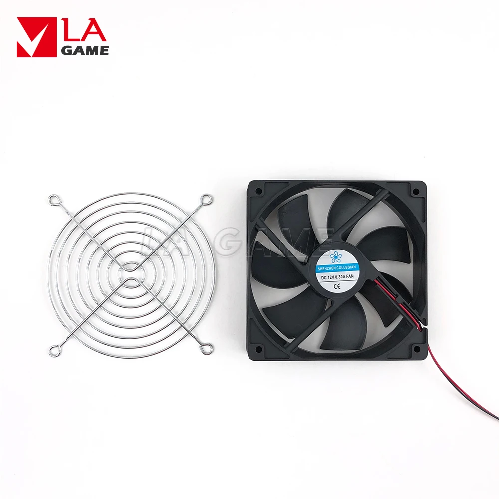 120x120 12V Plastic Cooling Fans With 7 Leaves and grill Arcade Game Machine Parts computer case CPU cooling fan 3d printer parts cooling fan 12v 24v 40 10mm 4010 dc turbo fan bearing blower radial cooling fans for ender 3 ender 3 v2 cr 10