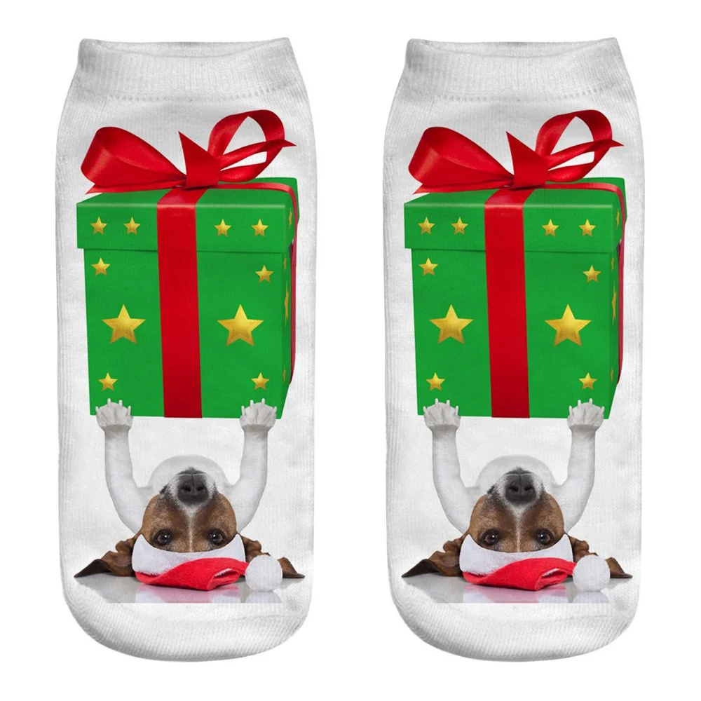 Neue frauen Glücklich Lustig 3D Druck Nette Cartoon Verspielt Hund Kurze Knöchel Socken Welpen Sokken Weihnachten Geschenk Dropshipping – Detail 10