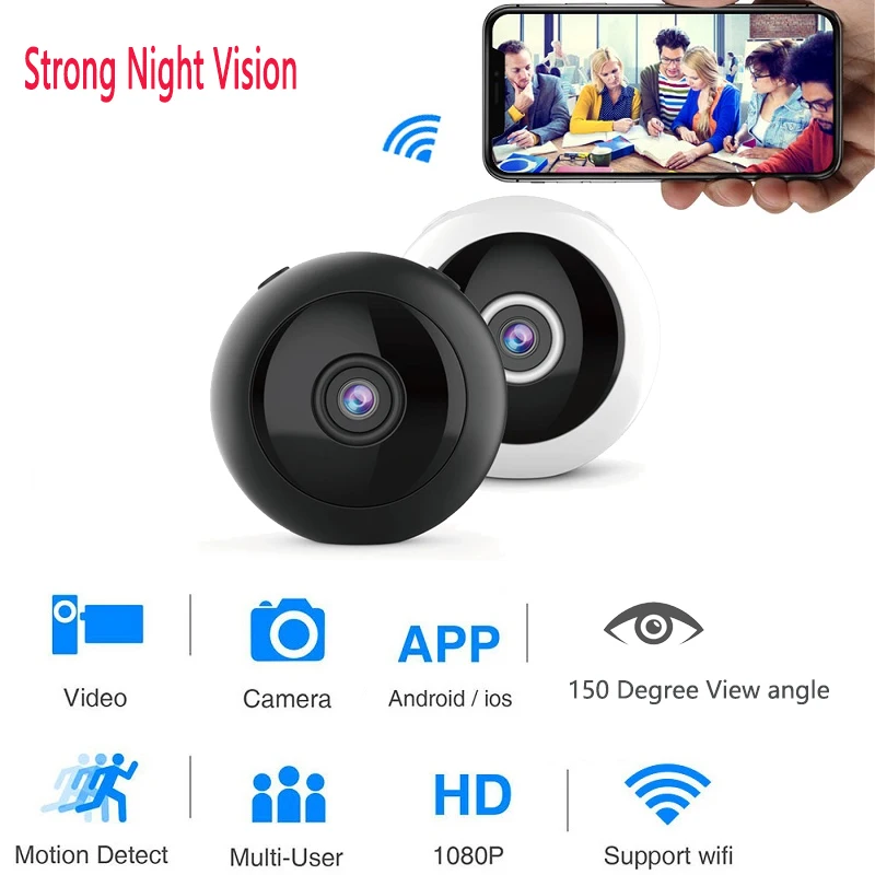 

YHY Wireless WiFi Camera HD 1080P Smallest Nanny Cam Security Cameras Battery Powered with Motion Detection super Night Vision