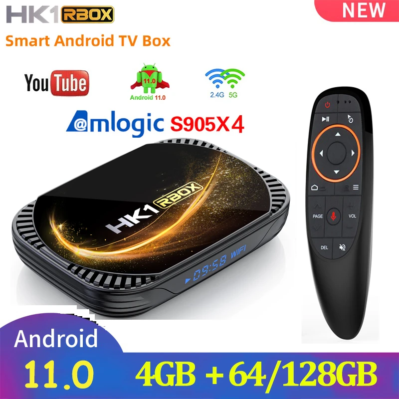 super box tv HK1 RBOX X4S Smart TV BOX Android 11 Amlogic S905X4 TVBOX 4GB 64GB 128GB 2.4&5G Wifi BT 4K Set Top Box Media Player 2G 16G best hd antenna