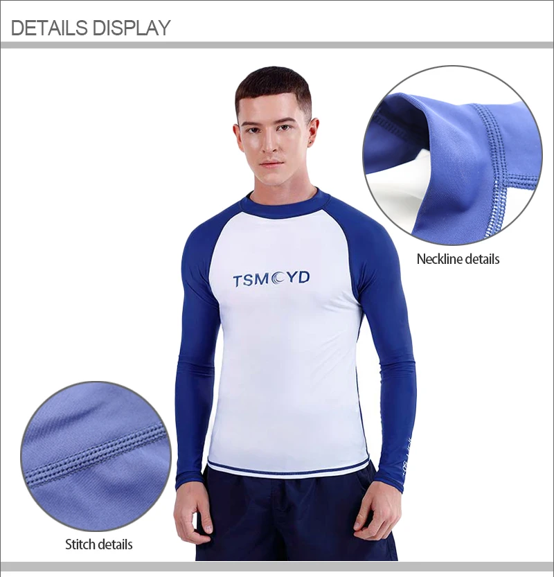 4XL UPF 50+ Men Rash Guards Beach Long Sleeves Surfing Swimming Top Shirts Water Sports Gym Wetsuits Quick-Drying Suit