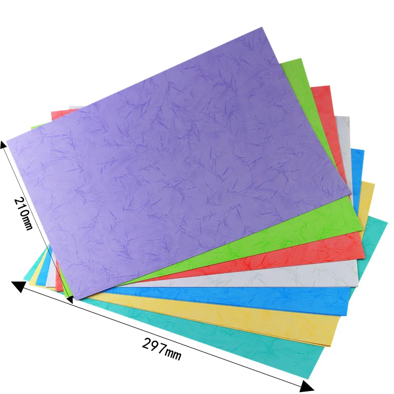 A4 paper 180g Greeting Card Birthday paper DIY album bamboo leaf flat leather binding cover 5 pieces book binding supplies