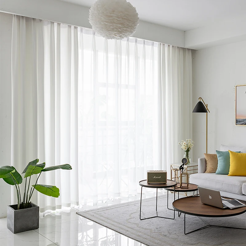 

Curtain screen finished white screen white window screen bedroom living room partition cloth transparent balcony