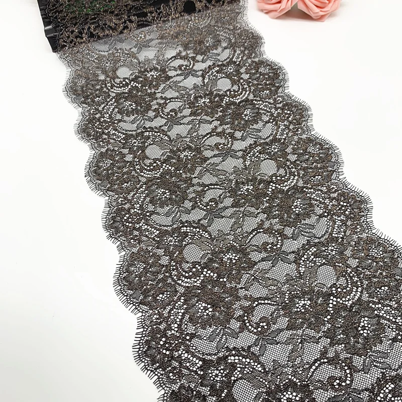 3y/lot Width 24.50cm 4 Colors Shimmer Eyelash Lace Trim Foil Skirt Hem For Dress Sewing Applique Costume Dress Fabric Lace Bjd 6