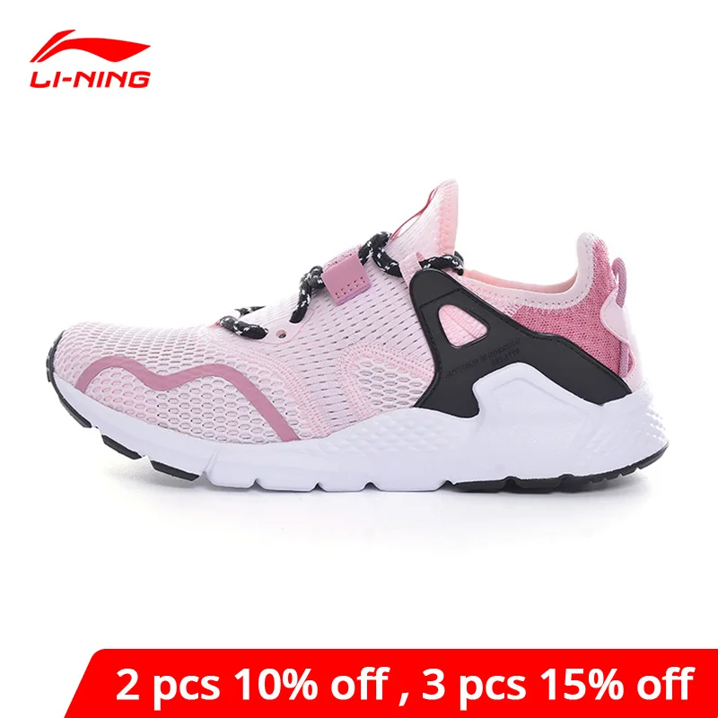  Li Ning Для женщин мафия стильная обувь удобные мягкие Поддержка светильник внутри Ли Нин прогулочная Спортивная обувь Кроссовки AGLQ026 