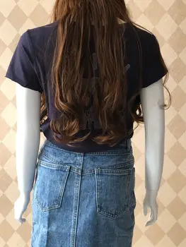 

Women T-shirt Summer New Hot Rhinestone Cotton U-neck Button Royal Blue Short-sleeved T-shirt