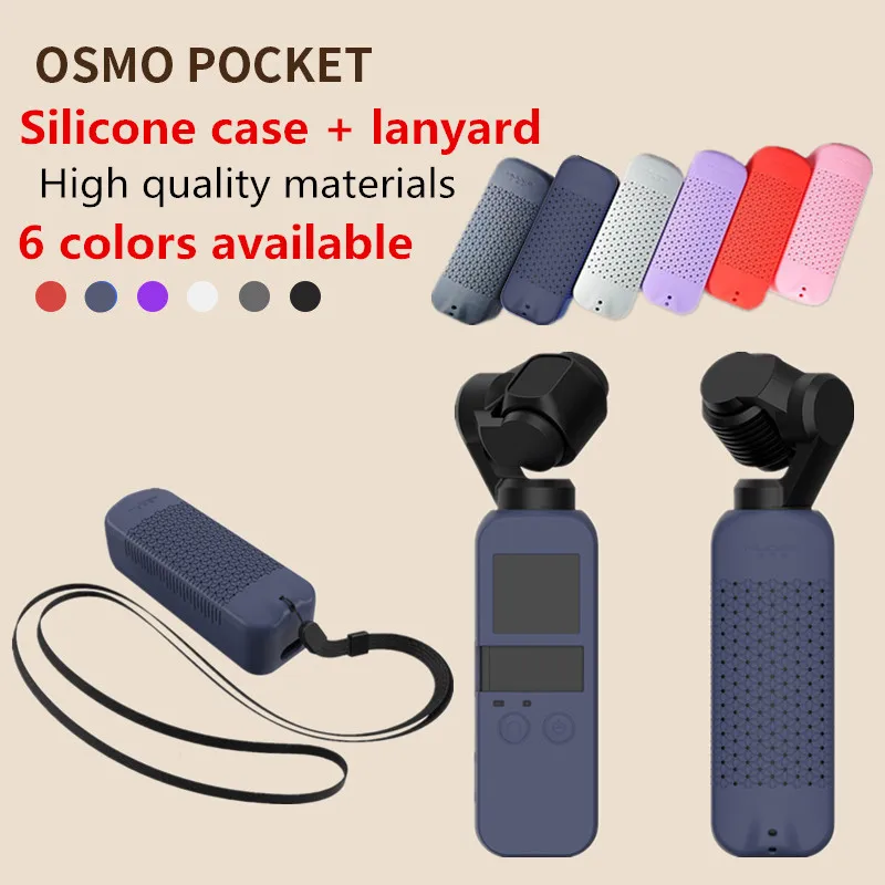 

6 Colors DJI OSMO POCKET Protector Set Soft Silicone Case Cover with Neck Strap Lanyard for Osmo Pocket Handheld Gimbal