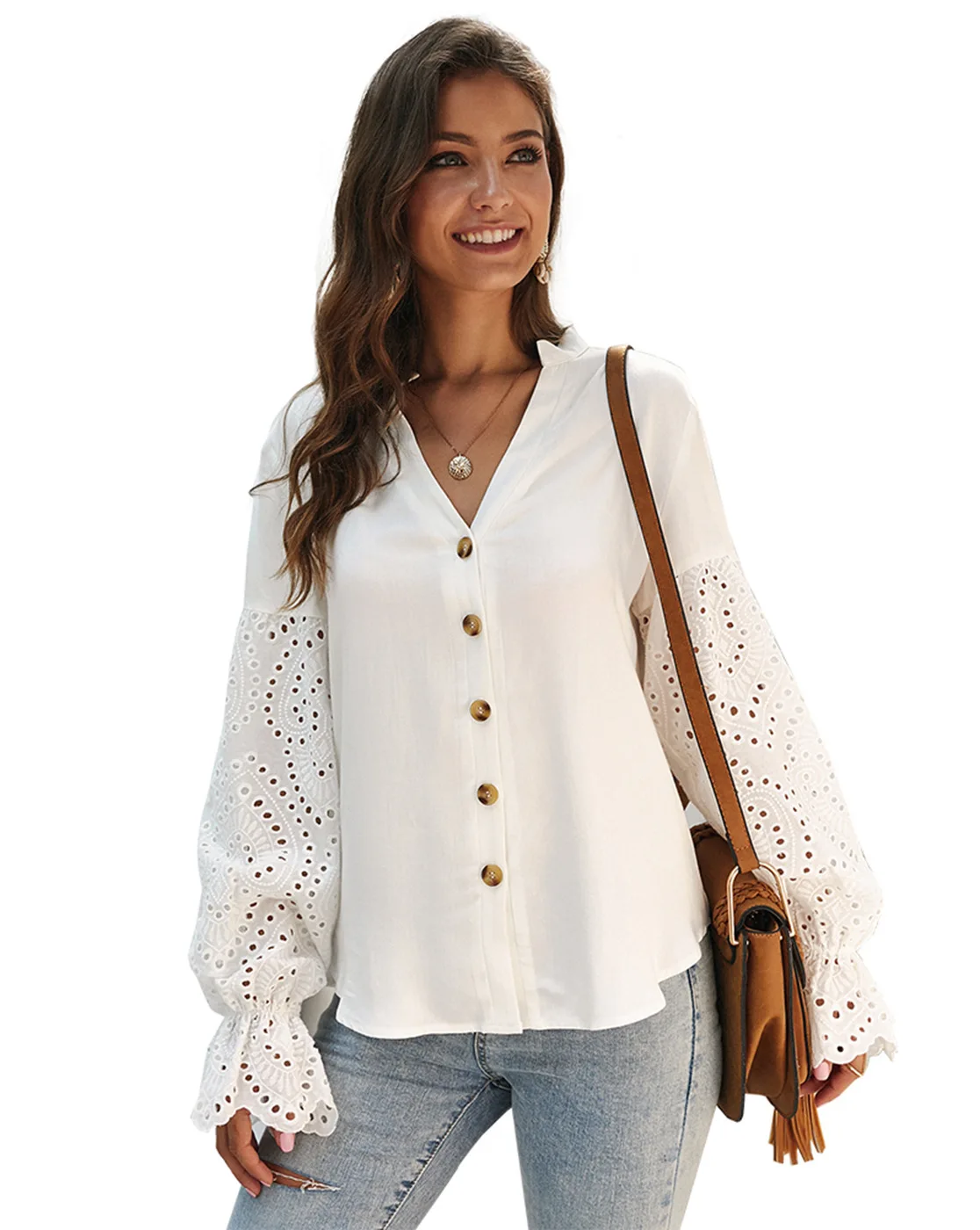 

Originally Designed Fashion Women's Wear Blockbuster Fall and Winter 2019 New Long Sleeve Knitted Shirt