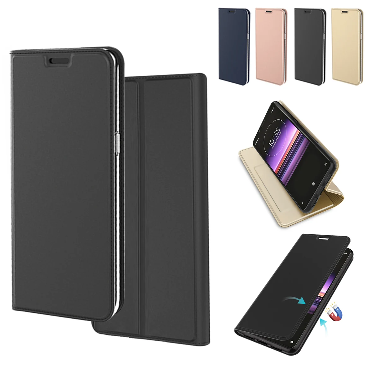 Для sony Xperia 2 PU кожаный ультра тонкий противоударный флип защитный чехол с