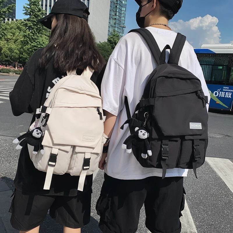 

Однотонный рюкзак унисекс, вместительный водонепроницаемый нейлоновый дорожный ранец для женщин и мужчин, сумка для ноутбука, лето 2021