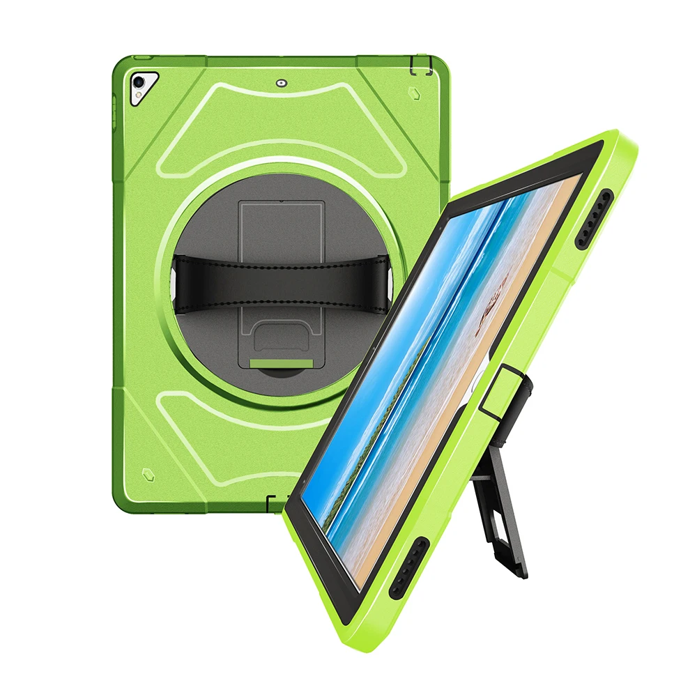 Чехол для Apple iPad Pro 12,9 дюймов чехол с кожаным ремешком на руку аксессуары для защиты детей MTL01 - Цвет: green