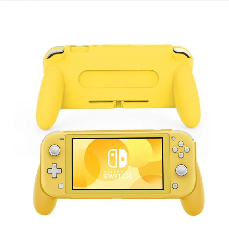 The yellow grip Дорожный переключатель Lite мини консоль Рукоятка Защитный чехол с закаленным протектором экрана для nintendo Switch Lite аксессуары - Цвет: The yellow grip