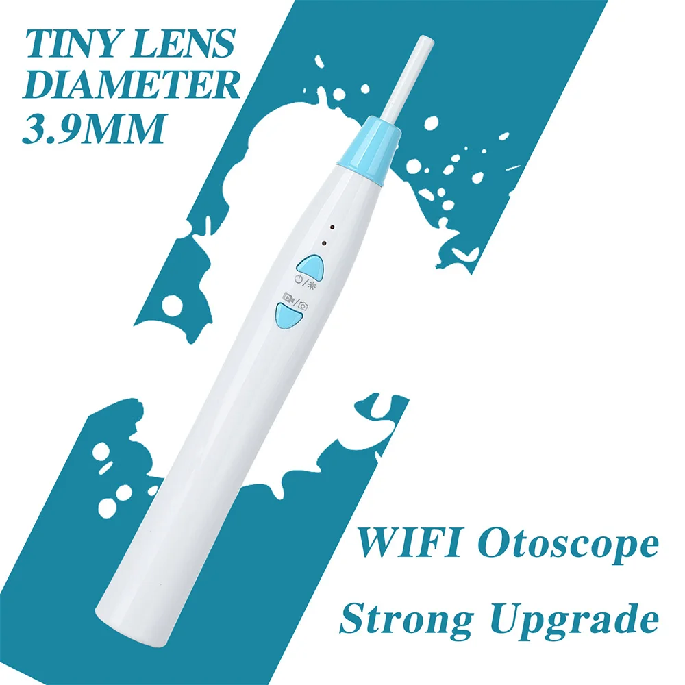 

F180B 3.9MM Lens WIFI Otoscope Endoscope Camera Medical Diagnostic Kit Wireless Ear Cleaning Picker with Protection Earplugs