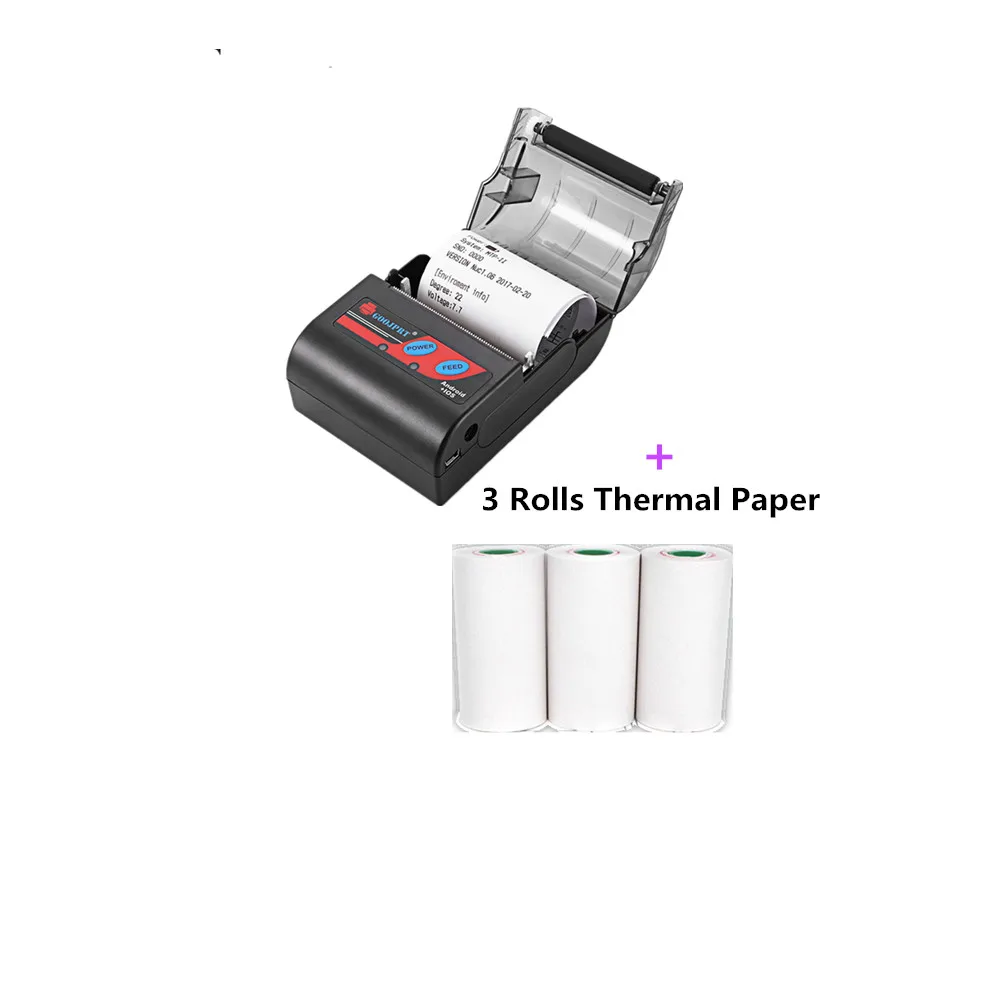 

GOOJPRT 58mm Wireless Movable Thermal Ticket Printer Mini Receipt Printer Bill Printing Machine with PU Case Bag Thermal Paper