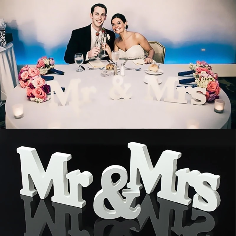 Свадебный прием Твердые знак деревянные буквы Mr& Mrs Таблица алфавита украшения E65B