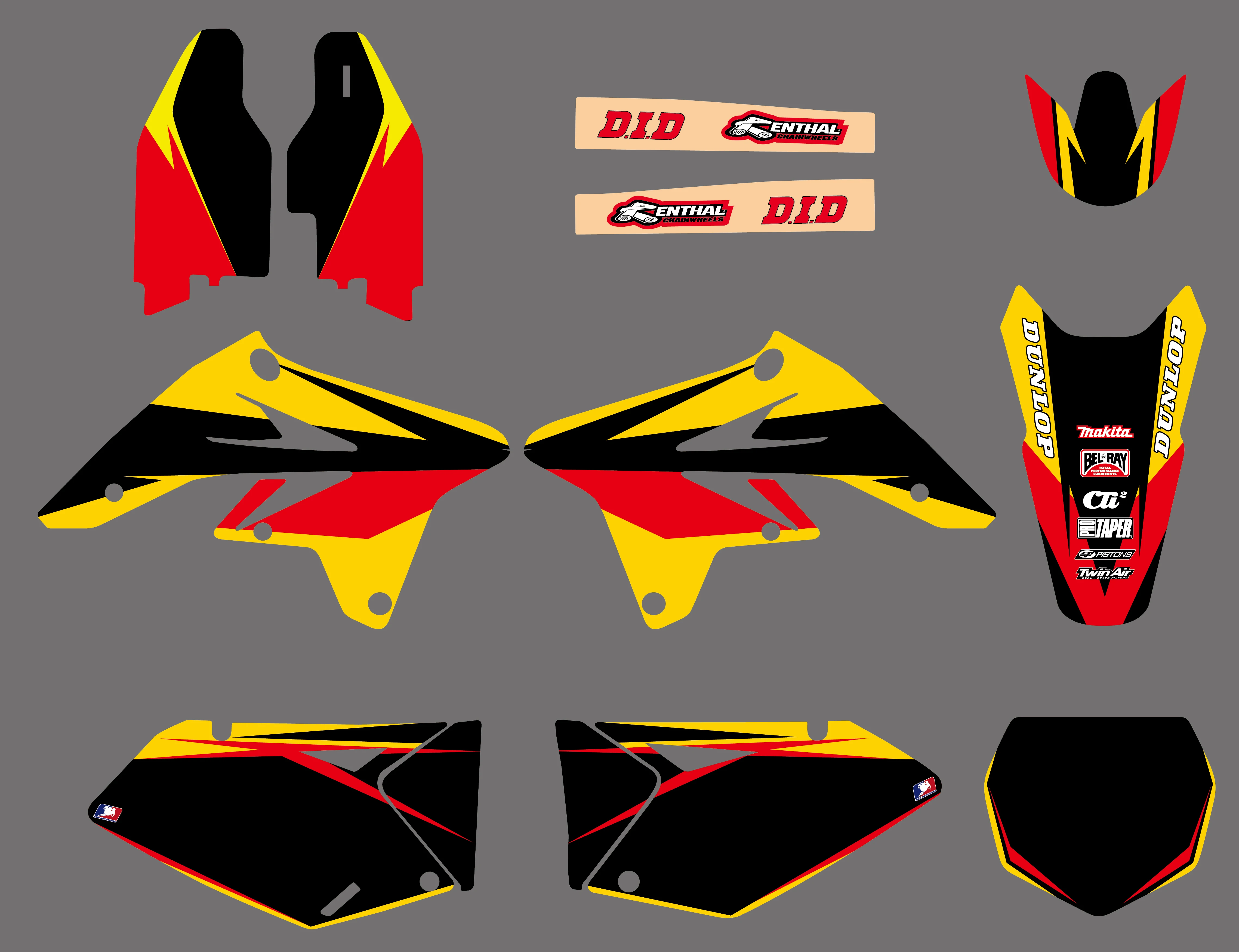 Мотоциклетная команда графика и фоны наклейки Наборы наклеек для Suzuki RMZ250 2007 2008 2009