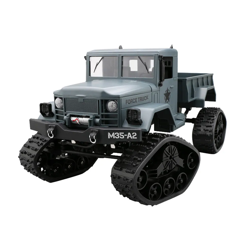 

RC Military Truck Army 1:16 4WD Tracked Wheels Crawler Off-Road Remote Control car RTR Toy NEW