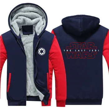 

New Star Wars 8 Hoodie Anime Star Wars The Last Jedi Coat Jacket Winter Men Thick Zipper Sweatshirt