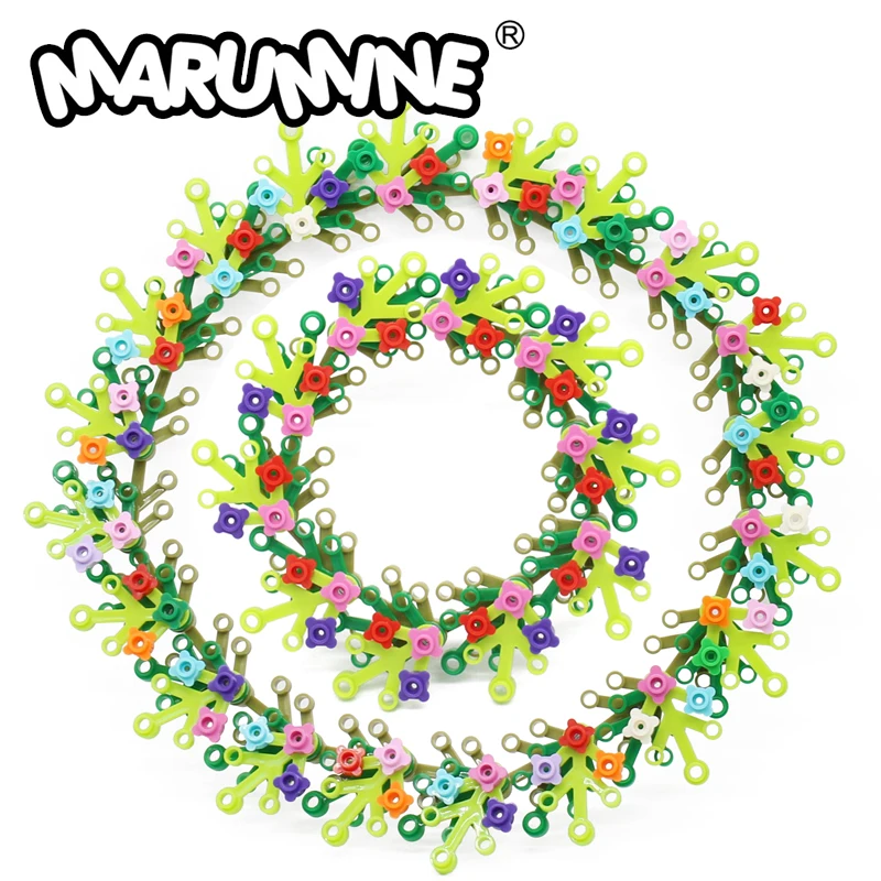 MARUMINE кубики MOC цветочный набор украшения гирлянды строительные блоки аксессуары