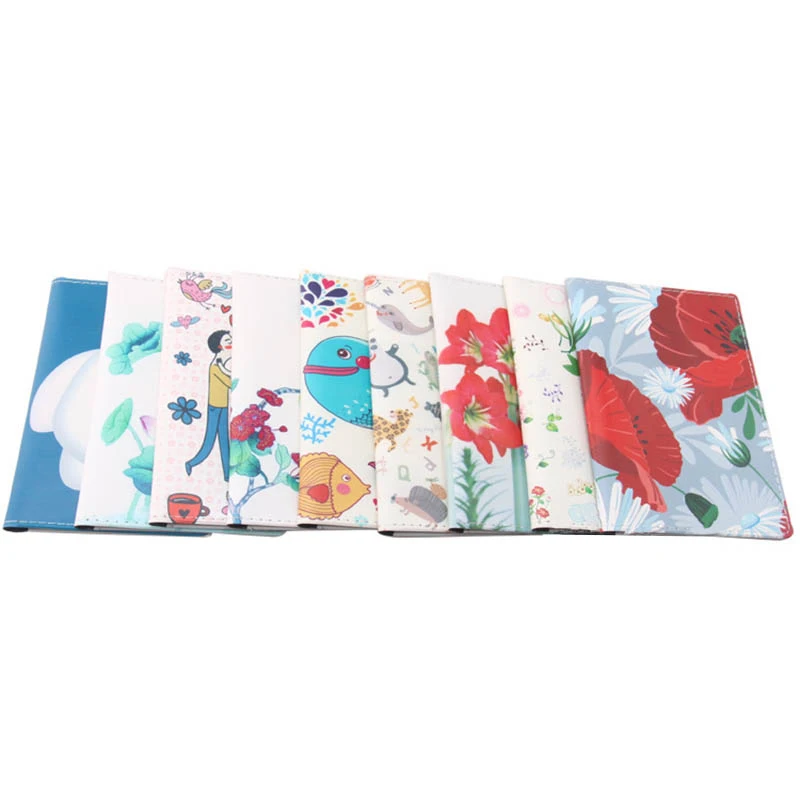 Fashion Travel Passport Holder Women Beautiful Flower Printing Credit Card Holder Cute Cartoon PU Leather Passport Cover PC0065 (11)