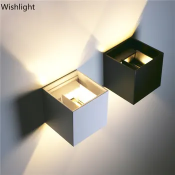

IP65 Waterproof Outdoor Wall Lamp Adjustable 12W Cube COB LED Lighting Foyer Garden Porch Patio Aside Front Door Lighting