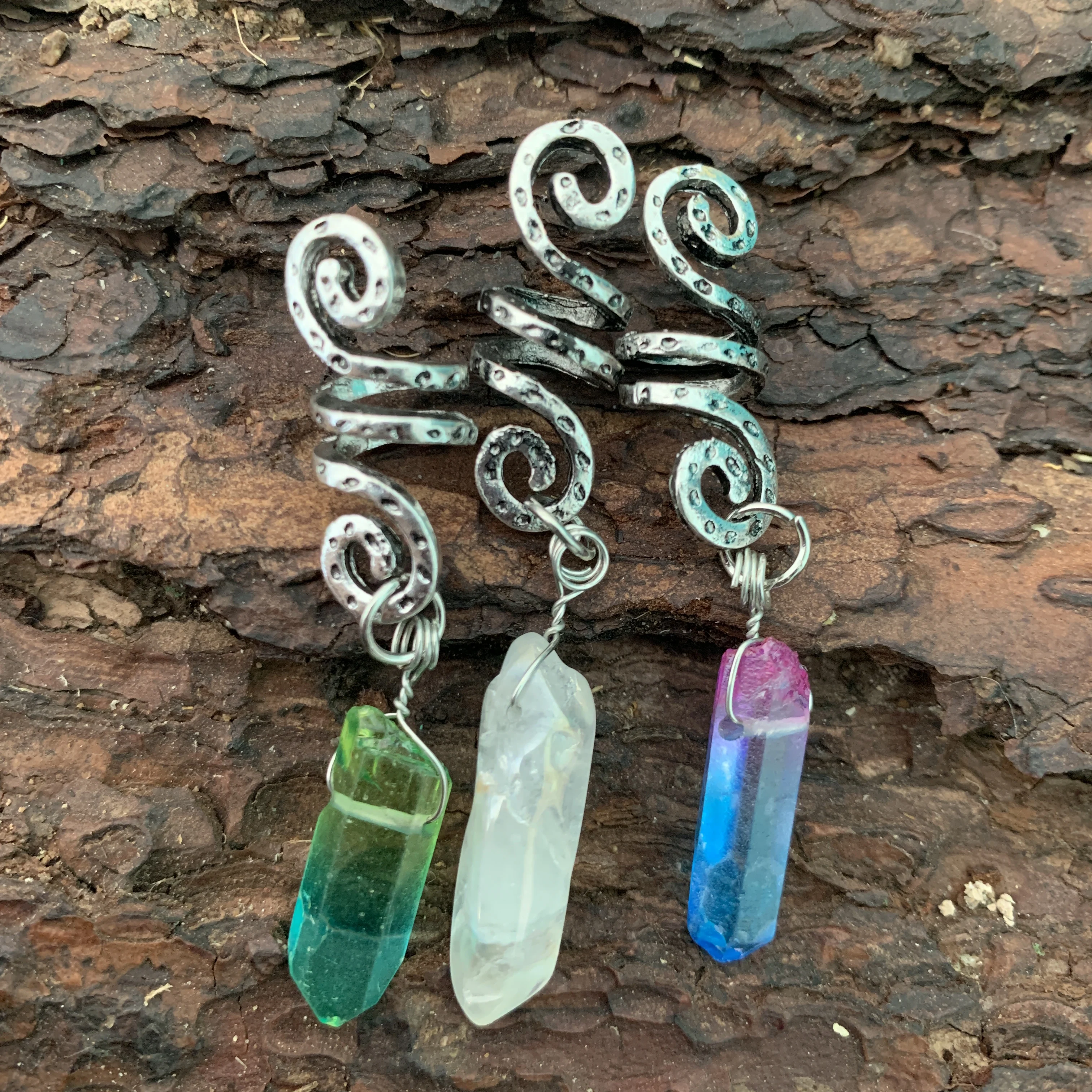 Необработанные кристаллы викингов спиральные бусины из бисера Викка косы для