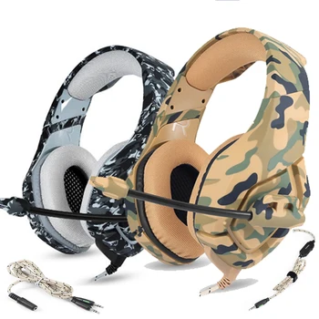 

PC Gaming Headset Bass Headphones with Mic for PS4 for New Xbox 1 Switch Computer Mobile Phone Game Earphone Camouflage