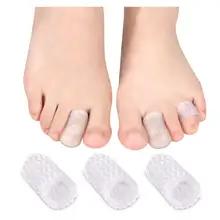 2 Pçs/set Gel de Silicone Macio Transparente Tampa de Cobertura Protetor Do Dedo Do Pé Dedo Separador Evitar Bolhas de Alívio Da Dor Do Pé Ferramenta de Cuidados