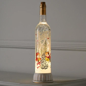 

Light bottle figure "Snowmen by the Christmas tree", 9x9x35 cm, USB, music, T / WHITE 5106520