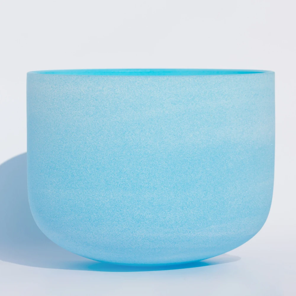 8" G Throat Chakra Blue Colored inside Quartz Crystal Singing Bowl O ring and Mallet included For Meditation | Спорт и