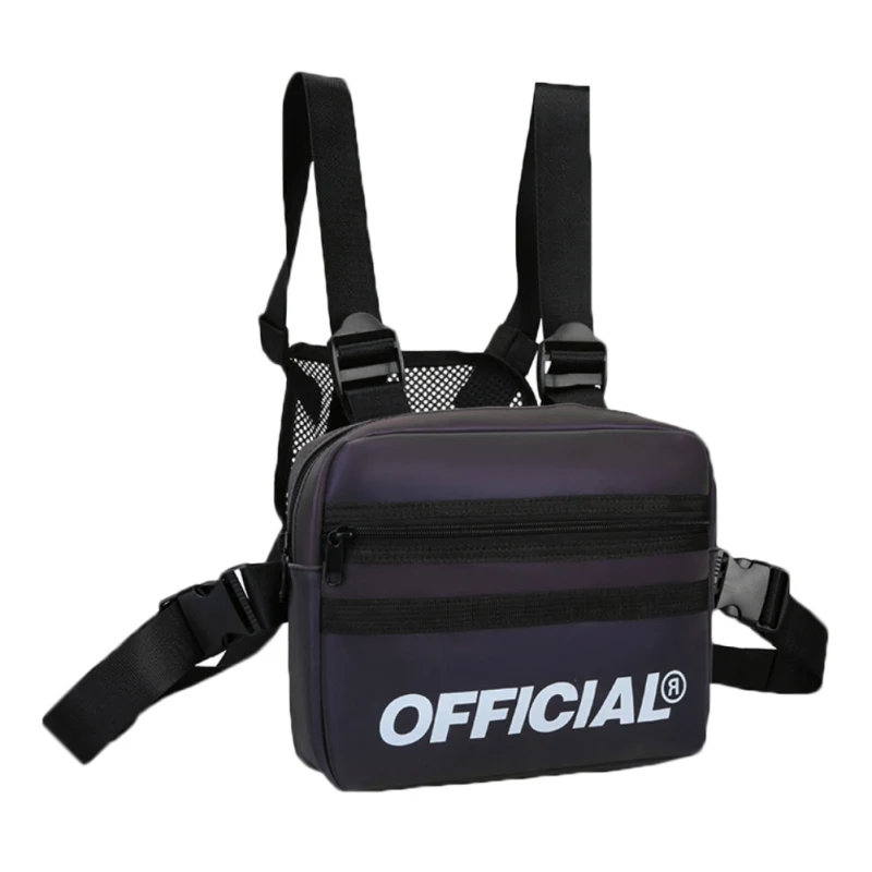 

Street Style Reflective Chest Bag For Men Women Multi-function Vest Chest Rig Bag Hip-Hop Waist Bag Packs