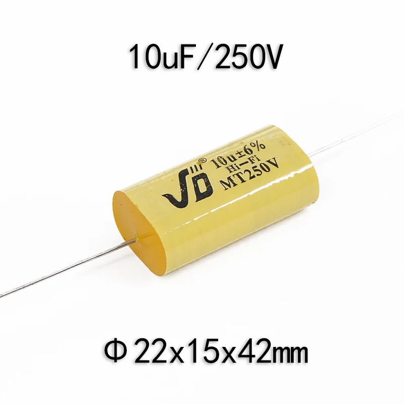 

1pcs Acoustic frequency divider Poleless Polybine Capacitor Axial Audio Capacitor Speaker Capacitor 250V10uF