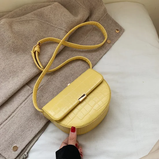 Сумки через плечо из искусственной кожи с каменным узором для женщин сумка через плечо дамские сумочки и кошельки маленькая сумка-седло - Цвет: Цвет: желтый