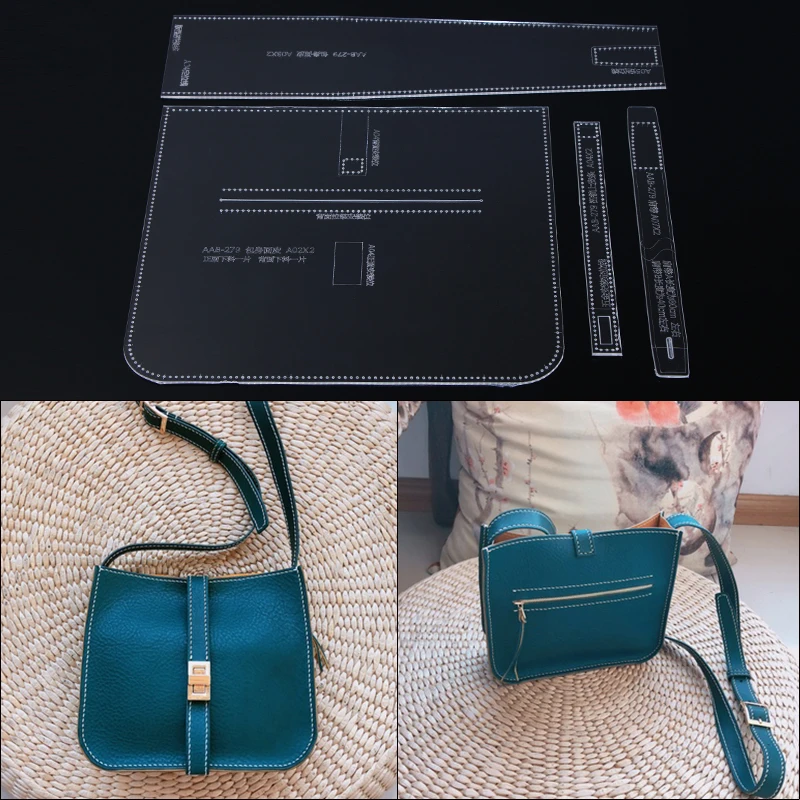 

1Set DIY Acrylic Template New Elegant Classic Women's Shoulder Bag Leather Craft Pattern DIY Stencil Sewing Pattern 26.5*29.5cm