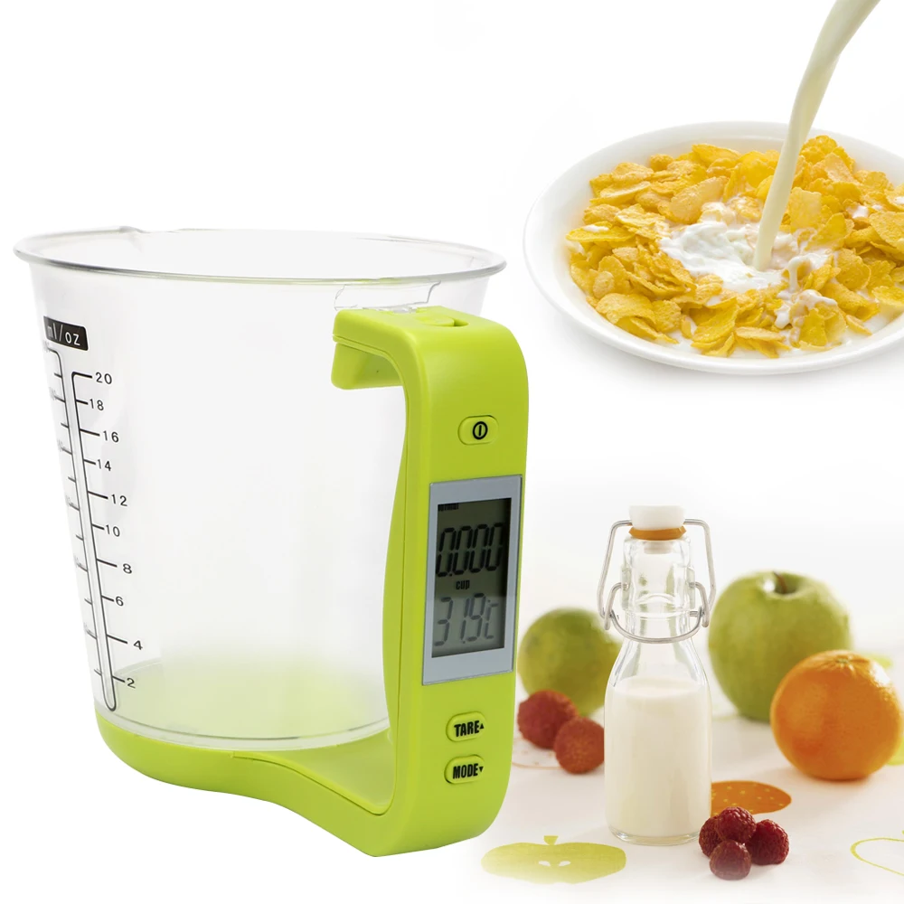 

Kitchen Scales Hostweigh Measuring Cup with LCD Display Digital Beaker Electronic Tool Temperature Measurement Cups